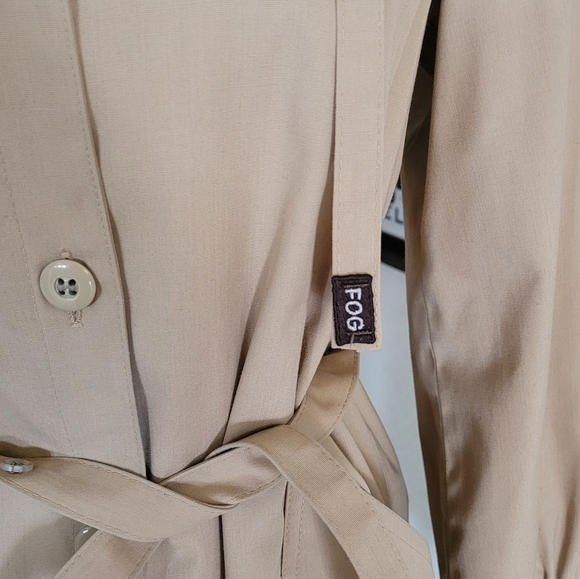 London Fog Vintage Khaki Hooded Trench Coat - Picture 6 of 8
